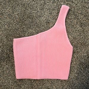 Pink Aritzia one shoulder top!!